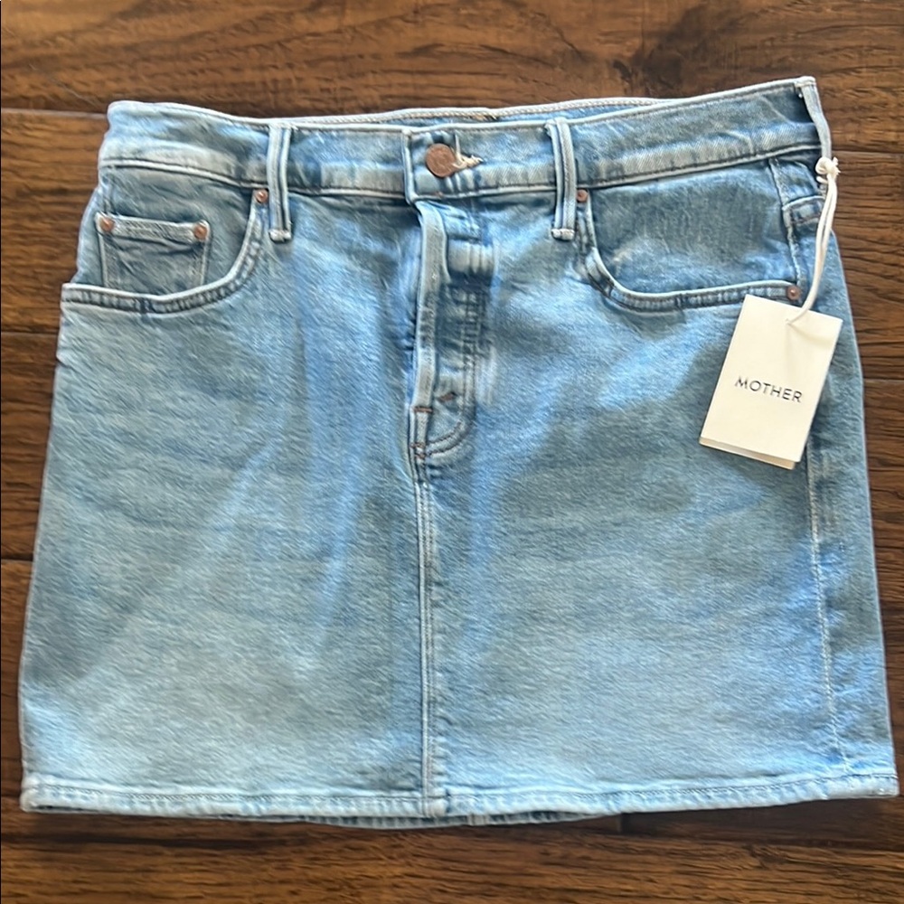 MOTHER Light Blue Denim Mini Skirt